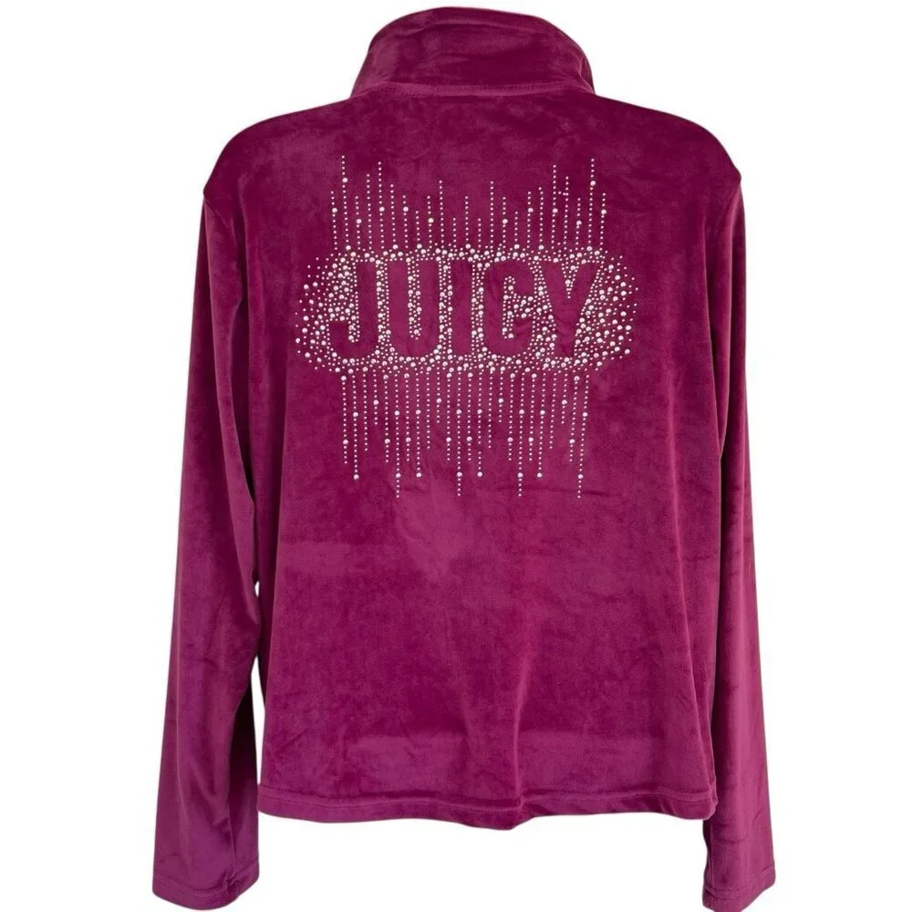 Juicy Couture Velour Sleepwear Pajama Top Y2K Bling Spell Out L Loungewear Comfy
